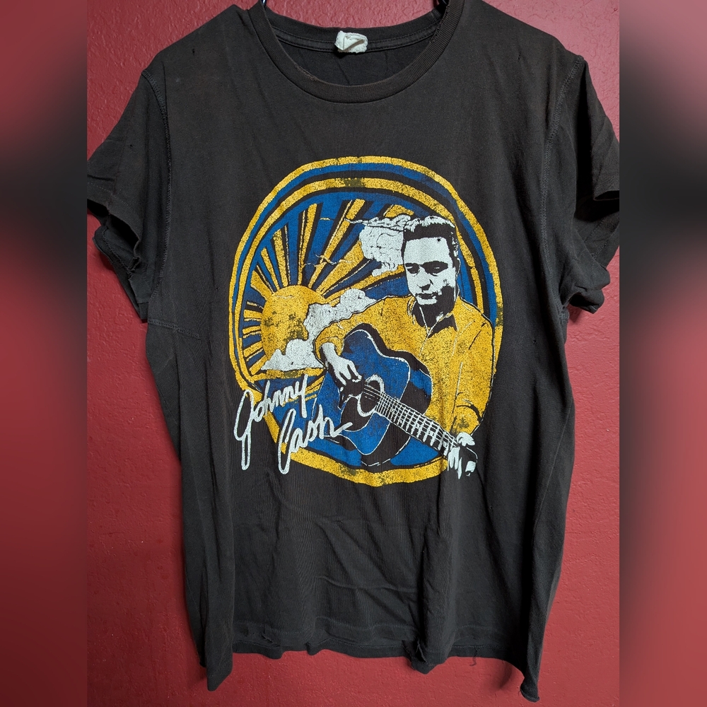 MadeWorn Johnny Cash Graphic Tee - Black and Yellow